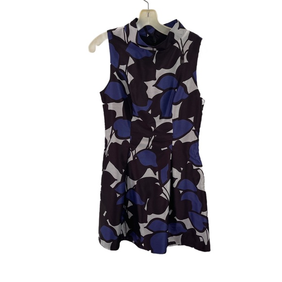 Sleeveless Floral Dress - Black and Blue - Picture 1 of 2